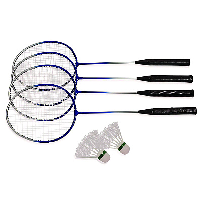 Champion Sports Deluxe Badminton Set, 20 ft Net with 4 Rackets, 2 Shuttlecocks (CSIDBSET)