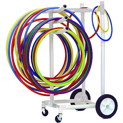 Champion Sports Hoop Storage Rack, Plastic, 176 lb Capacity, 26 x 22 x 49, White (CSIHCRACK)