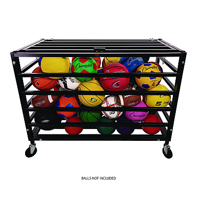 Champion Sports All Pro Lockable Ball Locker, Metal, 220 lb Capacity, 24 x 47 x 37, Black (CSIMBLX)