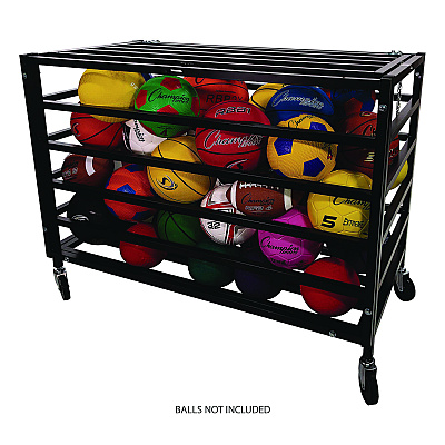 Champion Sports All Pro Lockable Ball Locker, Metal, 220 lb Capacity, 24 x 47 x 37, Black (CSIMBLX)