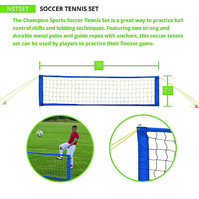 Champion Sports Soccer Tennis Net, 28" x 10 ft (CSINSTSET)