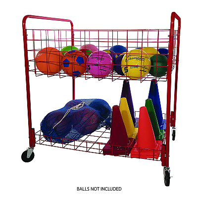 Champion Sports Back Ease Storage Cart, Metal, 176 lb Capacity, 30 x 43 x 45, Red (CSIOCLX)