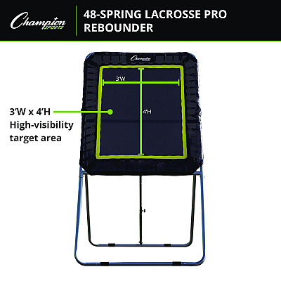 Champion Sports Deluxe Lacrosse Ball Rebounder, 6 ft  x 3 ft, 1.5" dia Frame (CSILBT43)