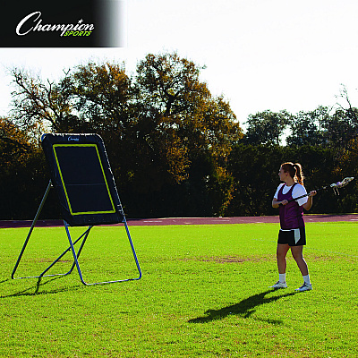 Champion Sports Deluxe Lacrosse Ball Rebounder, 6 ft  x 3 ft, 1.5" dia Frame (CSILBT43)