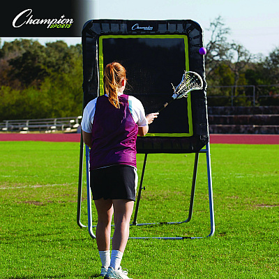 Champion Sports Deluxe Lacrosse Ball Rebounder, 6 ft  x 3 ft, 1.5" dia Frame (CSILBT43)