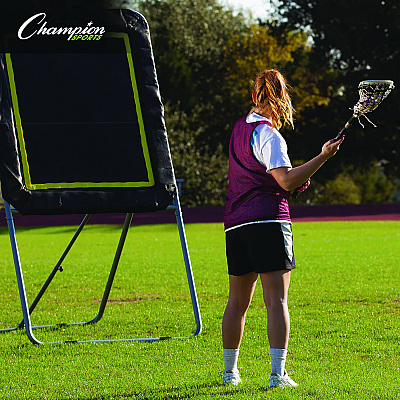Champion Sports Deluxe Lacrosse Ball Rebounder, 6 ft  x 3 ft, 1.5" dia Frame (CSILBT43)