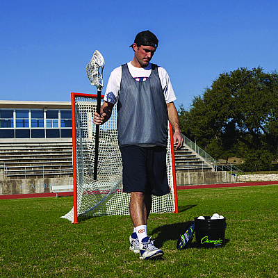 Champion Sports Lacrosse Balls in a Bucket, 11" x 11" Bucket with 36 White Rubber Balls (CSILBWN36)