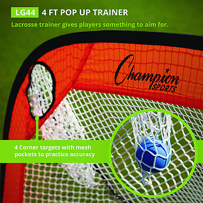Champion Sports Lacrosse Pop Up Target Trainer, 4 ft x 4 ft (CSILG44)