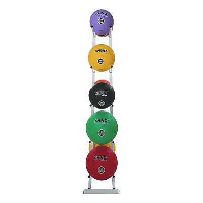 Champion Sports Double Medicine Ball Tree, 12" x 23" x 51", White (CSIMBR2)
