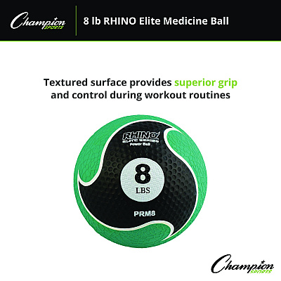 Champion Sports Rhino Elite Medicine Ball, 8 lb, Green (CSIPRM8)