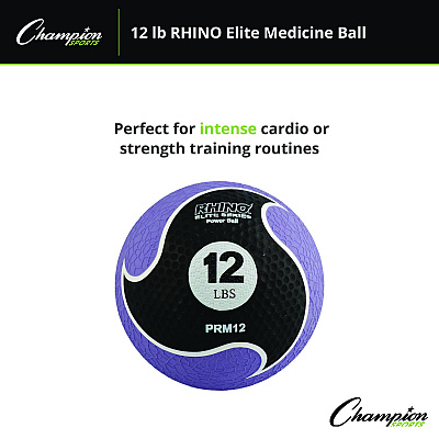 Champion Sports Rhino Elite Medicine Ball, 12 lb, Purple (CSIPRM12)