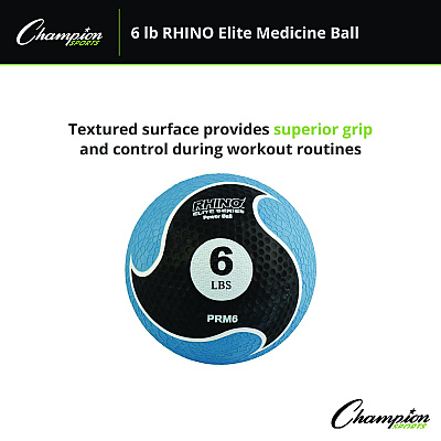 Champion Sports Rhino Elite Medicine Ball, 6 lb, Blue (CSIPRM6)