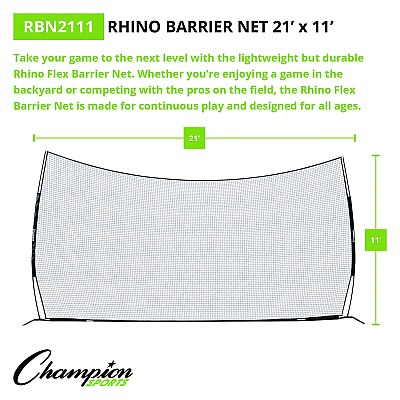 Champion Sports Rhino Flex Barrier Net, 21 ft  x 11 ft (CSIRBN2111)