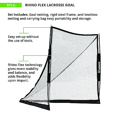 Champion Sports Rhino Flex Lacrosse Goal, 6 ft x 6 ft, 1" dia Frame (CSIRFLG)