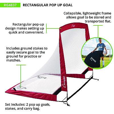 Champion Sports Rectangular Pop-Up Goal, 48"  x 37" (CSIRG4837)