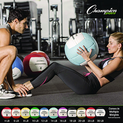 Champion Sports Rhino Promax Medicine Ball, 18 lb, Black (CSIRPX18)