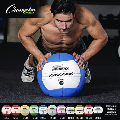 Champion Sports Rhino Promax Medicine Ball, 20 lb, Brown (CSIRPX20)
