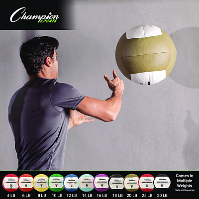 Champion Sports Rhino Promax Medicine Ball, 25 lb, Red (CSIRPX25)