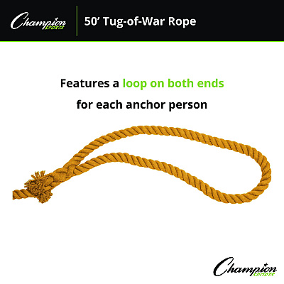 Champion Sports Tug-of-War Rope, 50 ft, 1" dia (CSITWR50)