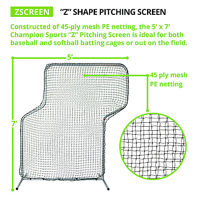 Champion Sports Z Pitching Screen, 7 ft x 5 ft (CSIZSCREEN)
