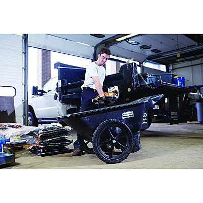 Rubbermaid Commercial Big Wheel Agriculture Wheelbarrow, 300 lb Capacity, 32.75" x 58" x 28.25", Black (RCP5642BLA)