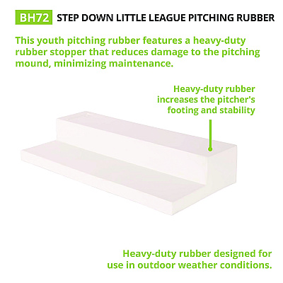 Champion Sports Step Down Youth Pitching Rubber, 18" x 4" (CSIBH72)