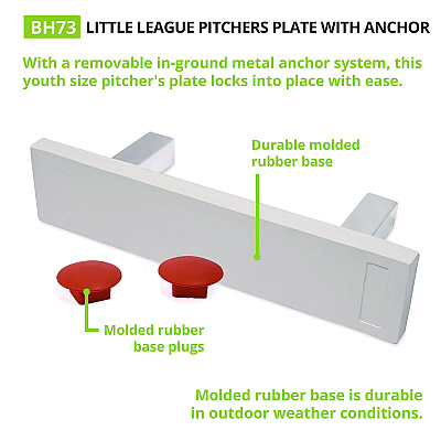 Champion Sports Youth Pitcher's Plate with Anchor, 18" x 4" (CSIBH73)