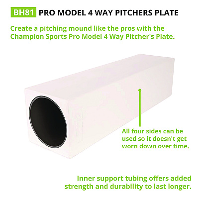 Champion Sports Pro Model 4-Way Pitcher's Box, 24" x 6" (CSIBH81)