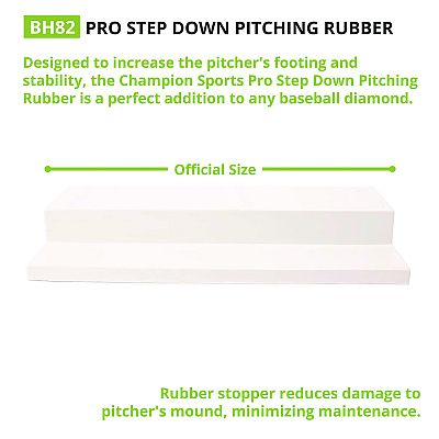 Champion Sports Pro Step Down Pitching Rubber, 24" x 6" (CSIBH82)
