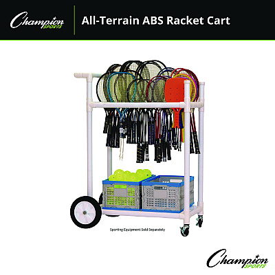 Champion Sports All-Terrain ABS Racket Cart, 20" Wide x 33" Long, White (CSIATRCT)