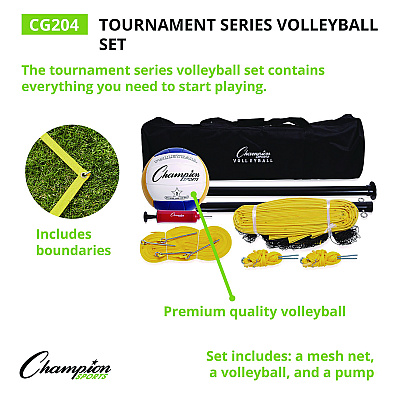 Champion Sports Tournament Series Volleyball Set, with Carry Bag (CSICG204)