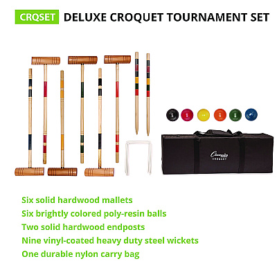 Champion Sports Deluxe Croquet Tournament Set, with Carry Bag (CSICRQSET)