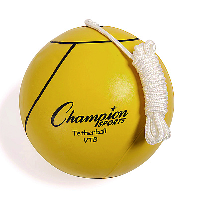 Champion Sports Deluxe Tether Ball Set, Tetherball/102" Cord/(4) 24" Telescoping Poles/Carry Bag/Pump with Needle (CSIDTBSET)