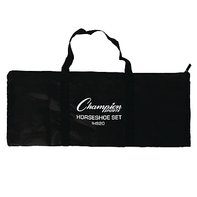 Champion Sports Steel Horseshoe Set, (4) Horseshoes/(2) 20" Stakes/Nylon Carry Bag (CSIIHS20)