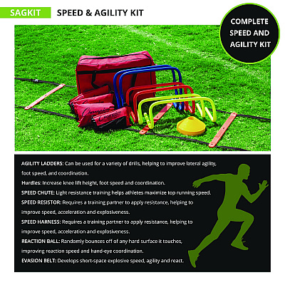 Champion Sports Speed and Agility Kit, with Carry Bag (CSISAGKIT)
