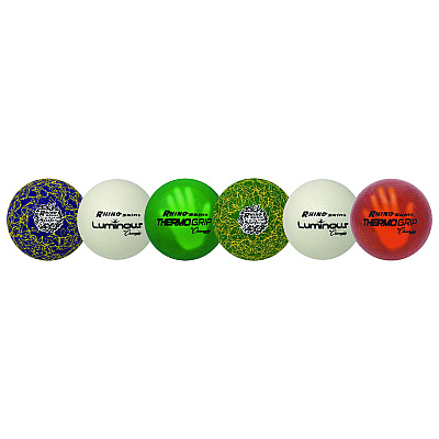Champion Sports Rhino Skin Variety Dodgeball Set, 6.3" Diameter, Luminous/Spider/ThermoGrip, 6/Set (CSIRXVARIETYSET)