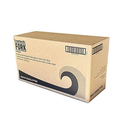 Boardwalk Mediumweight Wrapped Polypropylene Cutlery, Fork, Black, 1,000/Carton (BWKFORKBLPPIW)