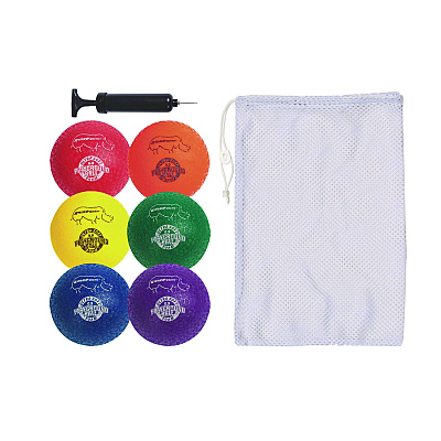 Champion Sports Rhino Soft Playground Ball Set, 8.5" Diameter, Assorted Colors, 6/Set (CSIRSPGSET)