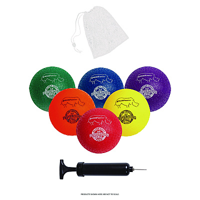 Champion Sports Rhino Soft Playground Ball Set, 8.5" Diameter, Assorted Colors, 6/Set (CSIRSPGSET)