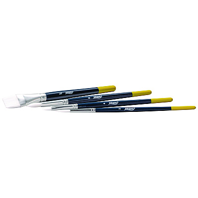 Prang Hobby Four-Brush Set, Assorted, Synthetic, Flat; Round, 4/pack (DIXX94006)