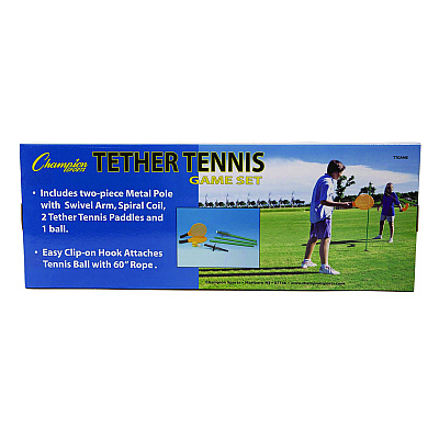 Champion Sports Tether Tennis Game Set, Two Paddles, Two Tennis Balls (CSITTGAME)