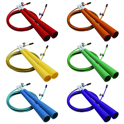 Champion Sports Double Bearing Speed Jump Rope Set, 9 ft, Assorted Colors, 6/Set (CSIXRJ9SET)