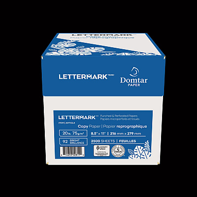 Lettermark Custom Cut-Sheet Copy Paper, 92 Bright, Micro-Perforated 3.66" from Bottom, 24 lb Bond Weight, 8.5 x 11, White, 500/Ream (DMR8832)