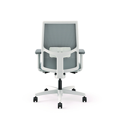 HON Ignition 2.0 4-Way Stretch Mid-Back Mesh Task Chair, 17" to 21" Seat Height, Basalt Seat, Fog Back, Designer White Base (HONI2MM2AFA25WX)