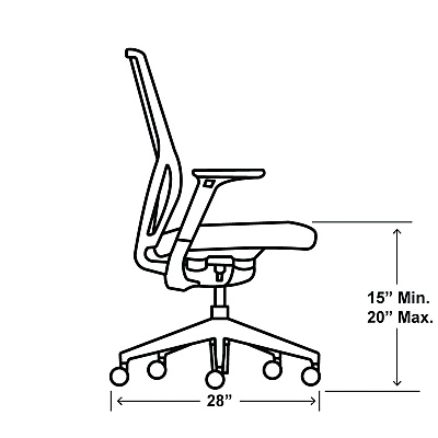 HON Flexion Mesh Back Task Chair, Supports Up to 300 lb, 14.81" to 19.7" Seat Height, Black/Basalt (HONFXTSAMAX25NL)