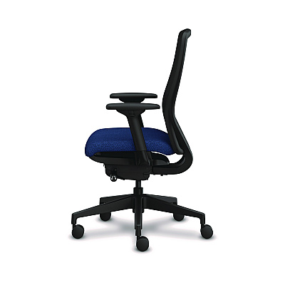 HON Nucleus Series Recharge Task Chair, Up to 300lb, 16.63" to 21.13" Seat Ht, Navy Seat, Black Back/Base (HONNR12SAMP13BT)