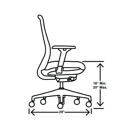 HON Nucleus Series Recharge Task Chair, Up to 300lb, 16.63" to 21.13" Seat Ht, Navy Seat, Black Back/Base (HONNR12SAMP13BT)