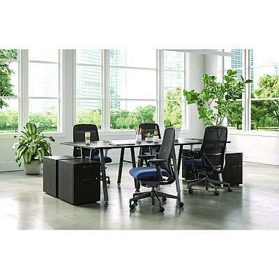HON Nucleus Series Recharge Task Chair, Up to 300lb, 16.63" to 21.13" Seat Ht, Navy Seat, Black Back/Base (HONNR12SAMP13BT)