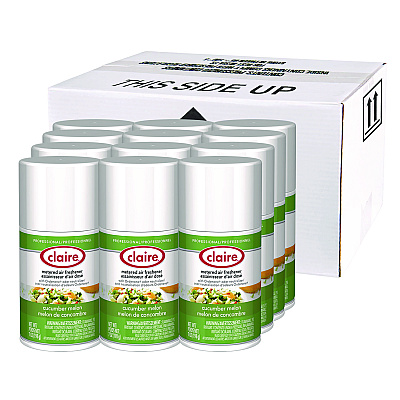 Claire Metered Air Freshener, Cucumber Melon Scent, 7 oz Aerosol Spray, 12/Carton (CGC109)