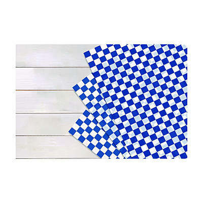 Paterson Grease-Resistant Food Wrap, 12" x 12", Blue Check, 5,000/Carton (PDHWG01014)